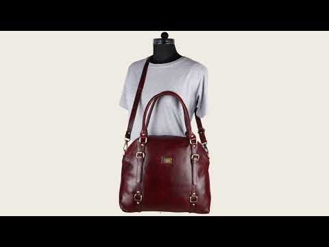 Women brown s.k.leather ladies laptop bag