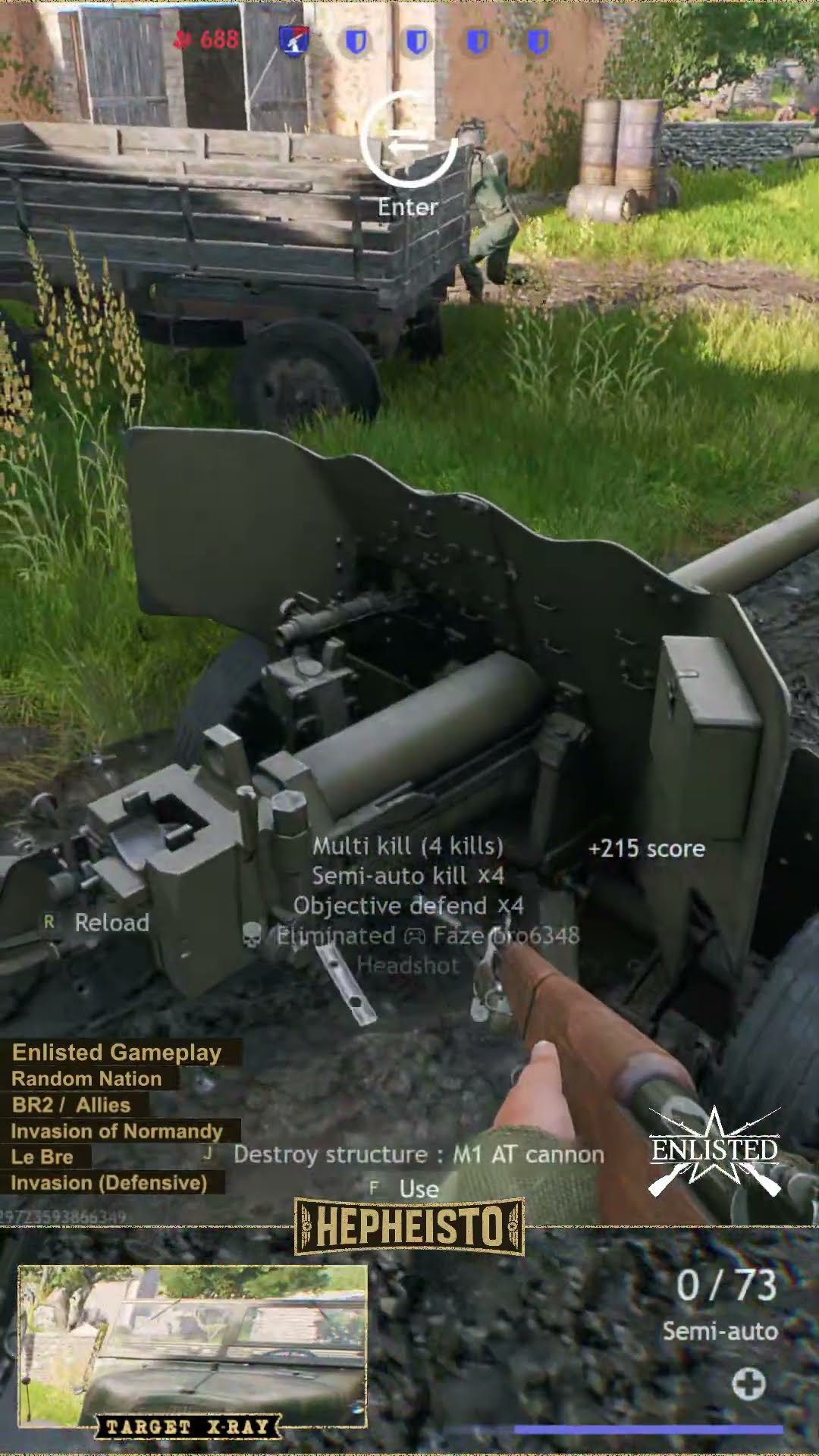 Engineer eliminates APC Sd. Kfz. 7 with 57mm M1 Cannon
