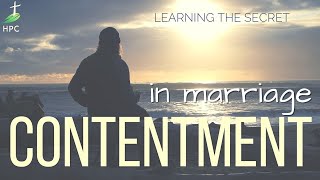 Finding contentment - in marriage.