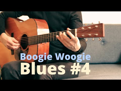 Easy Boogie Woogie Blues Guitar #4 - Playalong - Solo - G-Major
