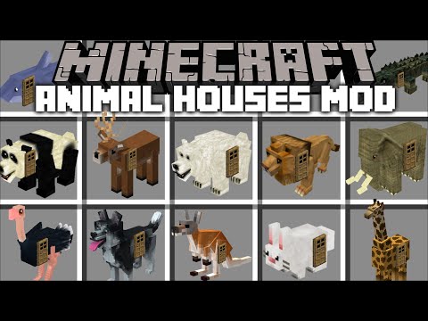 Minecraft ANIMAL MOB HOUSE MOD / INSTANT SPAWN ZOO ANIMALS HOUSES !! Minecraft Mods