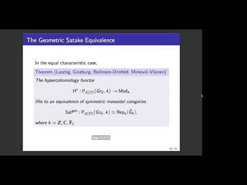 The geometric Satake equivalence - Jize Yu