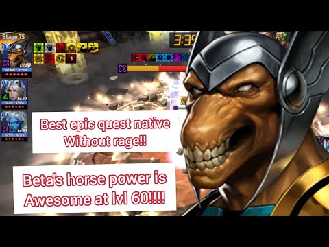 Unbelievable damage!!! Lvl 60 beta ray bill does stage 75 without proc?!!! |Marvel future fight|
