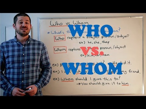 Vocabulary Comparisons - How and When to use 'Who' and 'Whom'