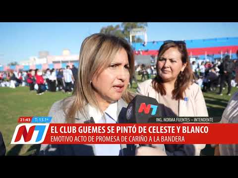 Jardines municipales juraron a la bandera Argentina en Guemes