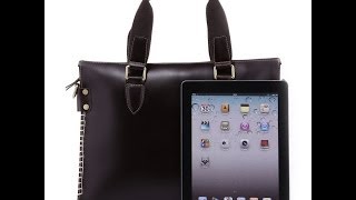 Mike -- Brown Leather Laptop Bag