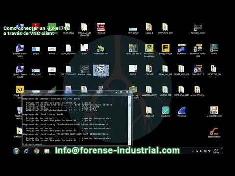 Forense FLUKE1748 conectado vía VNC remoto para acceso a funciones internas y gráficas.