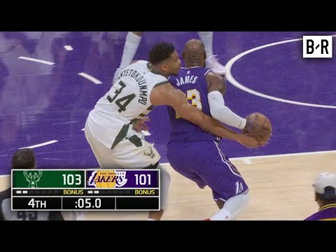 Giannis Block & Steal on LeBron James Seals Bucks Win vs. Lakers
