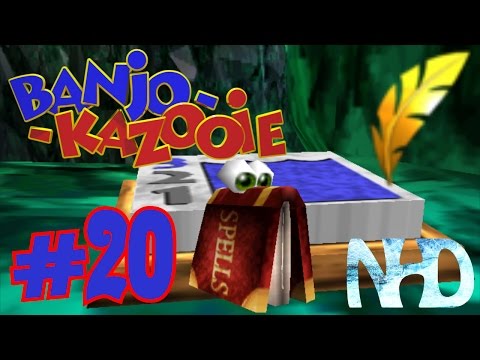 Let's Play  Banjo-Kazooie (pt20) Gruntilda's Lair (Water Levels and Cheato's Spell GoldFeathers)
