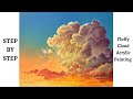 Fluffy Cloud Acrylic STEP by STEP Painting Tutorial (ColorByFeliks)