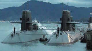 潜水艦の潮吹き 強風の中の自衛艦旗降下 Submarine Blow 呉地方隊 アレイからすこじま 海上自衛隊 Japan Maritime Self Defense Force أغاني Mp3 مجانا