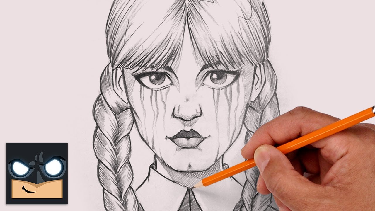 How to Draw Wednesday Addams | Sketch Tutorial