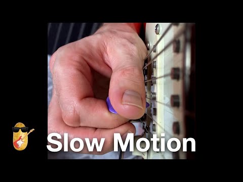 How to Pinch Harmonics (Squealies) on Guitar with Slow Motion Up close angles.