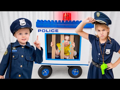 Five Kids Сatch a thief in a police car + more Children's Songs and Videos