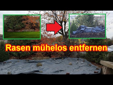 Rasen / Grasnarbe entfernen durch Abdecken mit Folie – Rasen OHNE Chemie & umgraben vernichten