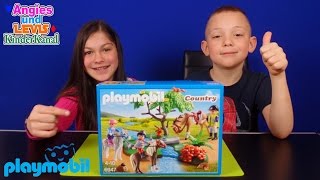 PLAYMOBIL COUNTRY - Fröhlicher Ausritt - Pferde Spielzeug Unboxing - Angies und Levis Kinderkanal