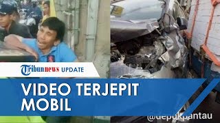 Viral Video Pria Mengaduh saat Terjepit Mobil Ertiga, Ternyata Hendak Tolong Korban Kecelakaan