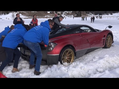 EPIC FAIL! $3 Million Pagani Huayra got STUCK in the SNOW!