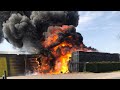 Grote brand bij plantenkwekerij Baas in Ens