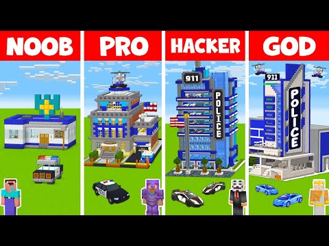 Insane Minecraft Build Challenge: NOOB vs PRO vs HACKER vs GOD