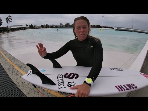 SMTH Shapes HOOLIGAN Board review/myview at URBNSURF Wave Pool Melbourne - Jessie van Niekerk