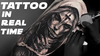 SCARY NUN TATTOO | IN REAL TIME | chris sinclair tattoos
