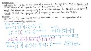 Intro to Linear Algebra - Eigenspaces