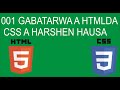 001 INTRODUCTION TO HTML AND CSS HTML TUTORIAL A YAREN HAUSA