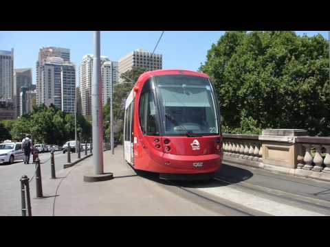 Urbos 3 tram number 2123 departing from Central Station bound for Dulwich Hill.