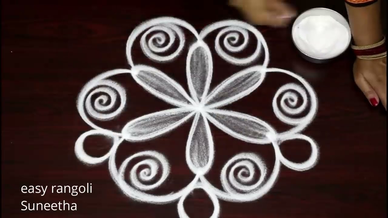 easy muggulu rangoli design peacock theme by easy rangoli