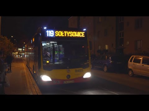Polônia, Wrocław, passeio noturno de ônibus 119 de FAT para Muchobór Wielki
