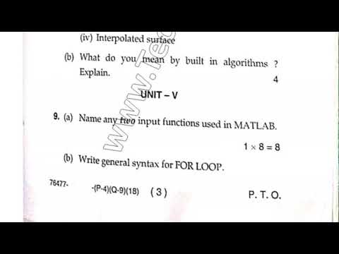 May 2018 Mdu MSc Math 3rd Sem Matlab Question Paper