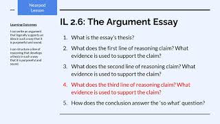 AP Lang - The Argument Essay