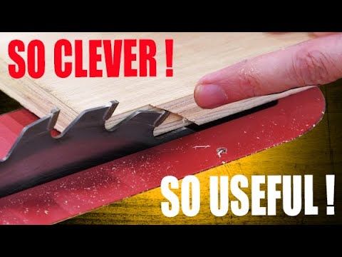 NO JIGS! -Turn a table saw into a jointer to straighten boards!