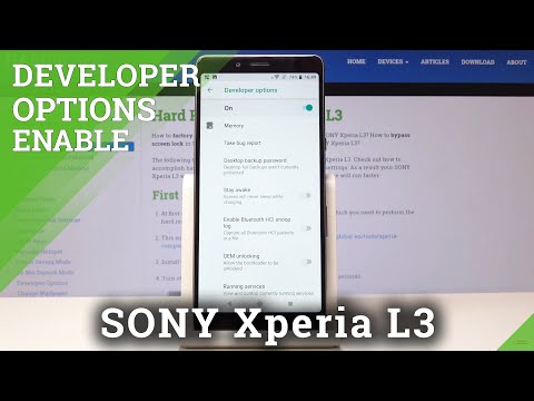 Developer Options in SONY Xperia L3 - OEM Unlocking / USB Debugging