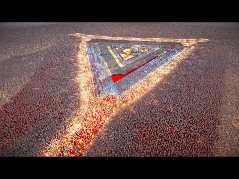 THE TRIANGULAR DEFENSIVE FORMATION vs 3,000,000 HUNGRY ZOMBIES - Ultimate Epic Battle Simulator 2