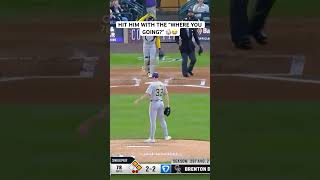 HIT HIM WITH THE “WHERE YOU GOING?” ⚾️😂