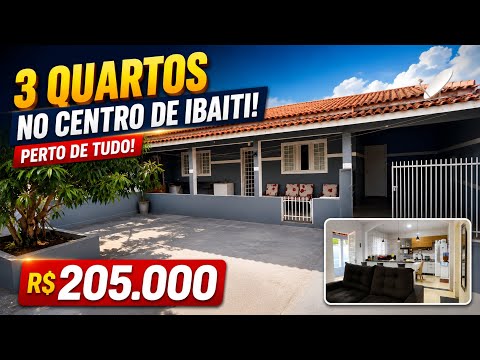 Casa no Centro de Ibaiti 3 Quartos e Área Gourmet R$205 Mil