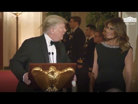 Trump & First Lady attend Governors' Ball and Trump addresses National Governors Association