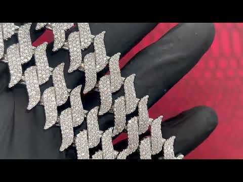 Unique Spiked Cuban CZ Iced Out Chain Amazing Shine 🪩