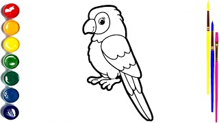 How to Draw a Cute Parrot Tutorial 🦜✍️ Easy Step-by-Step
