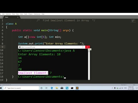 Learn Java program to find smallest element in array | Learn Coding ...