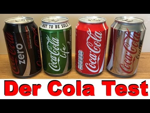 Der Cola Test - Coca Cola vs. Cola Light vs. Cola Zero vs. grüne Cola Life