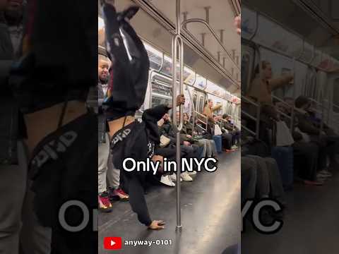 Only in NYC 😍🔥#new #nyc #dance #fun#people #metro #train #black #white #colors