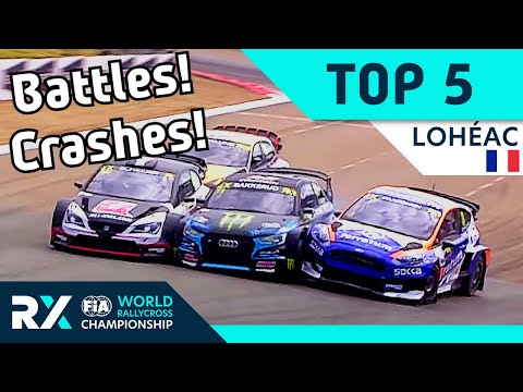 The Top 5 Rallycross Action from World RX of Lohéac in France.