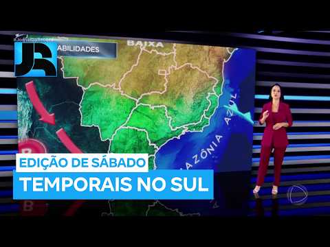 Previsão do Tempo: domingo (26) inicia com temporais no Sul e calor no Centro-Oeste