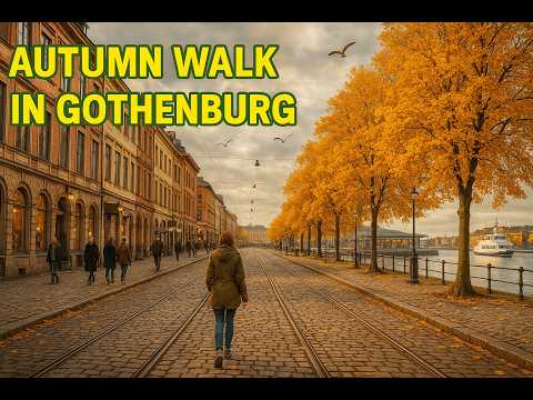 Autumn Walk in Gothenburg Sweden 4K From Östra Hamngatan to Stenpiren