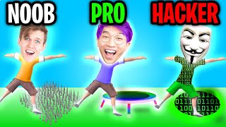 Can We Go NOOB vs PRO vs HACKER In FLIP JUMP STACK!? (MAX LEVELS!)