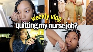 WEEKLY VLOG | come to the hospital with me, quitting my nurse job, shopping, grwm, try on & more!
