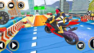 Superhero Bike Stunt Race Game : Android gameplay